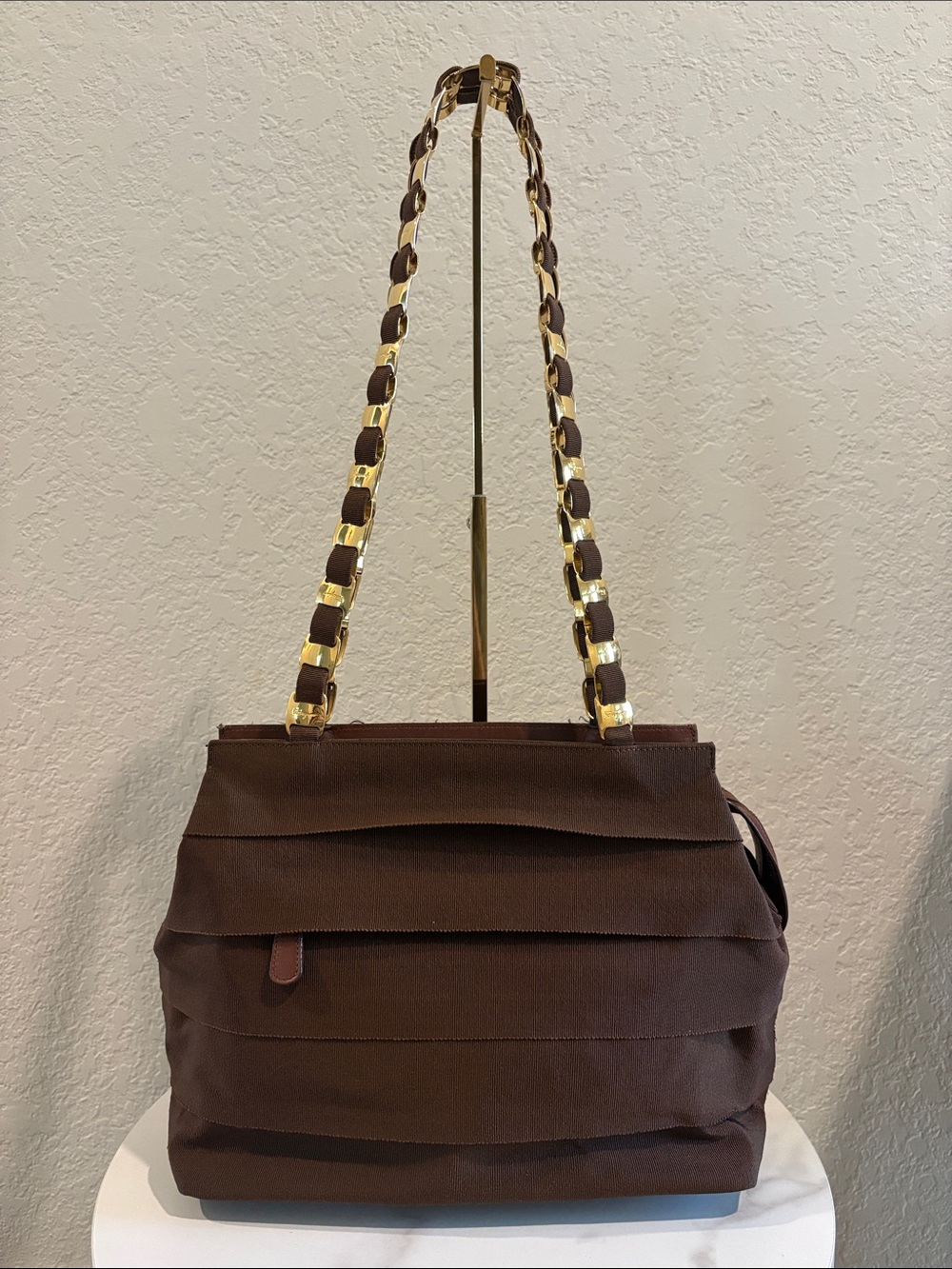 Salvatore Ferragamo Brown Chain-Handle Women’s Shoulder Bag